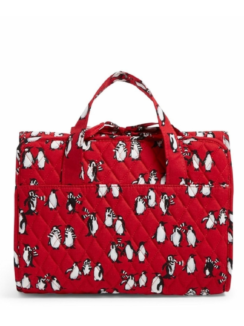 Vera Bradley Quilted Playful Penguins Red Hanging Organizer